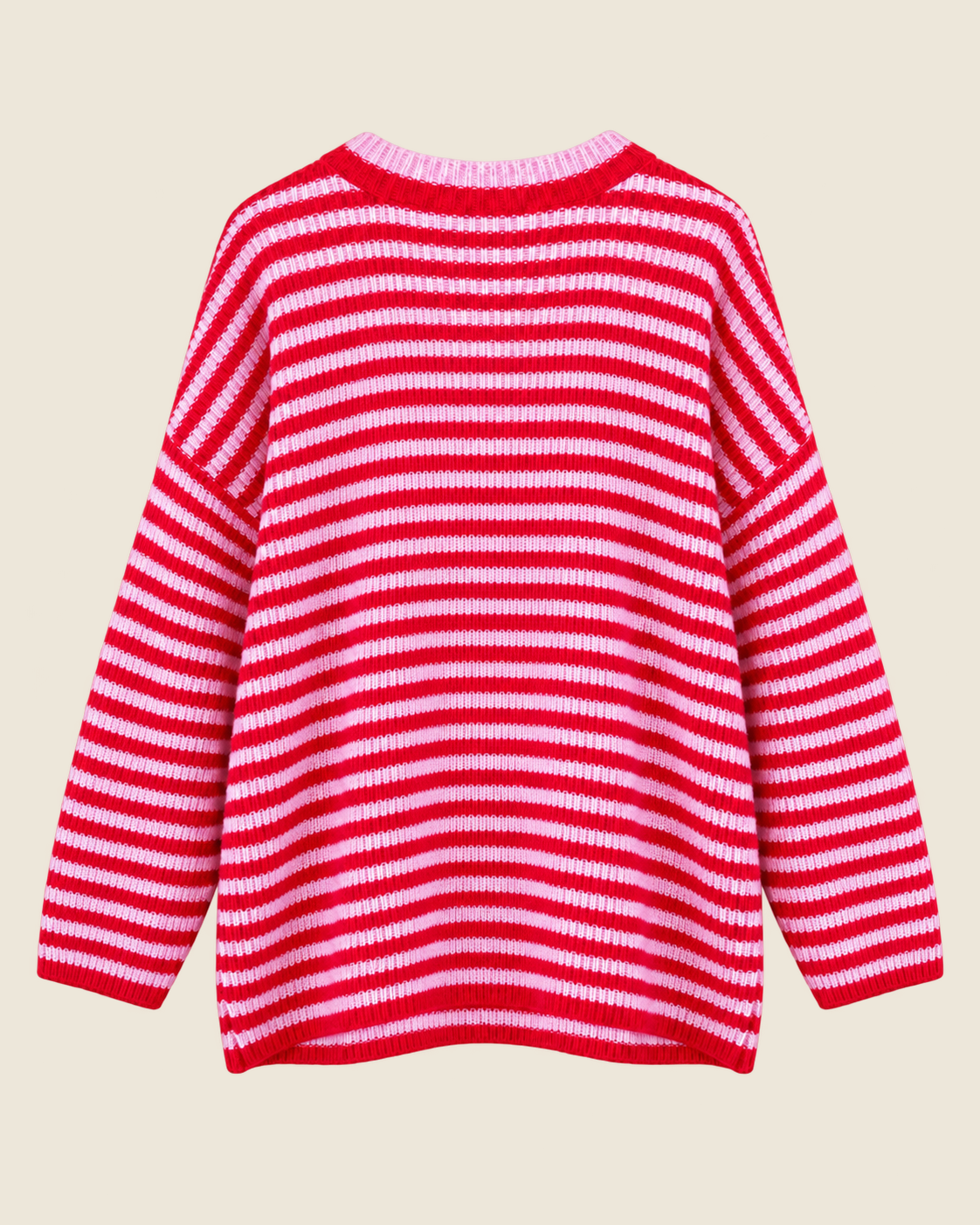 SM-026 gestreepte trui rood roze achterkant