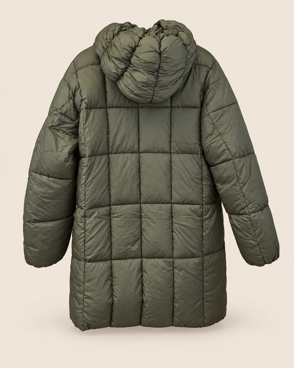 Lange Puffer Jas met Capuchon - achterkant