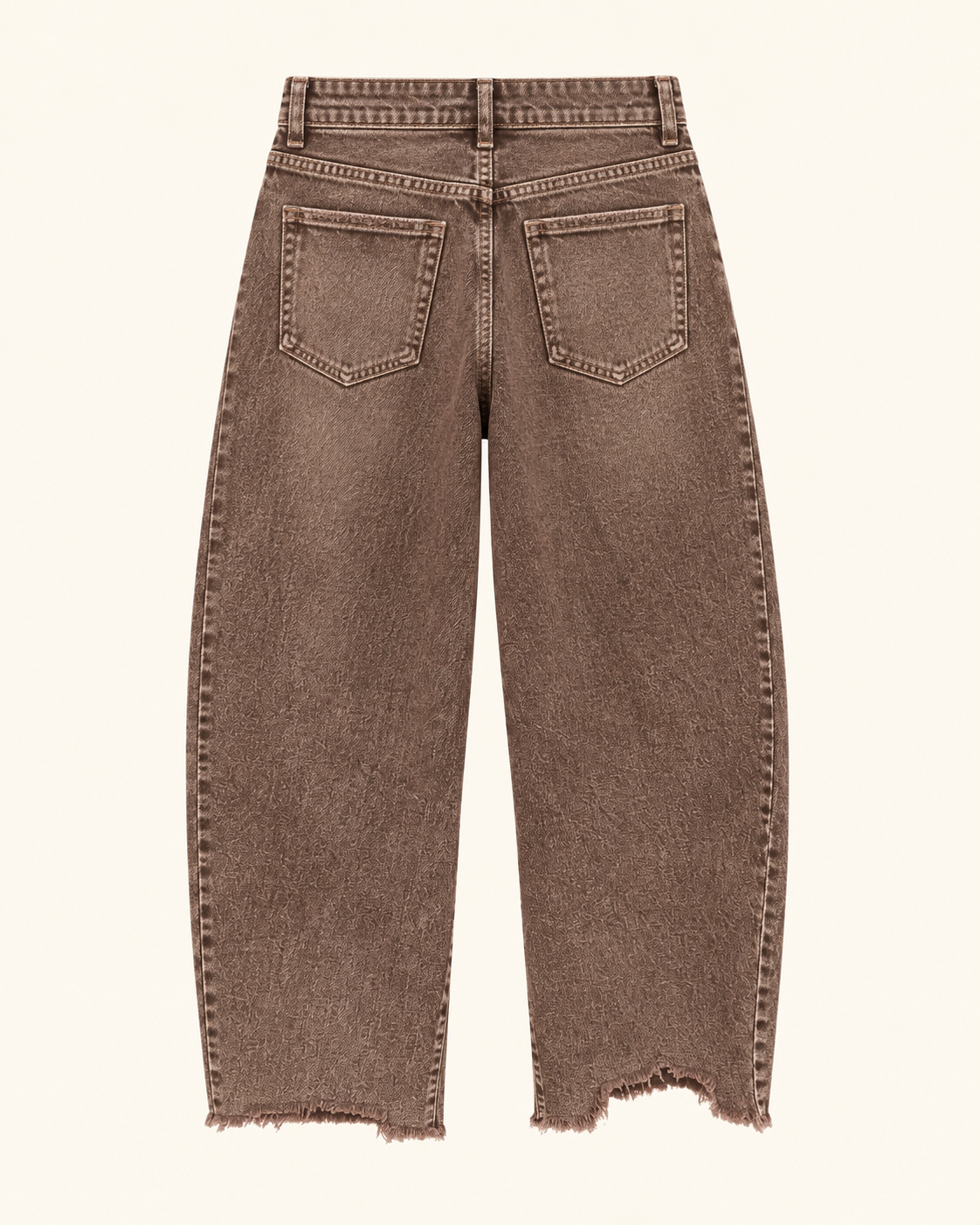 Wijde Jeans met Ruwe Zoom - achterkant