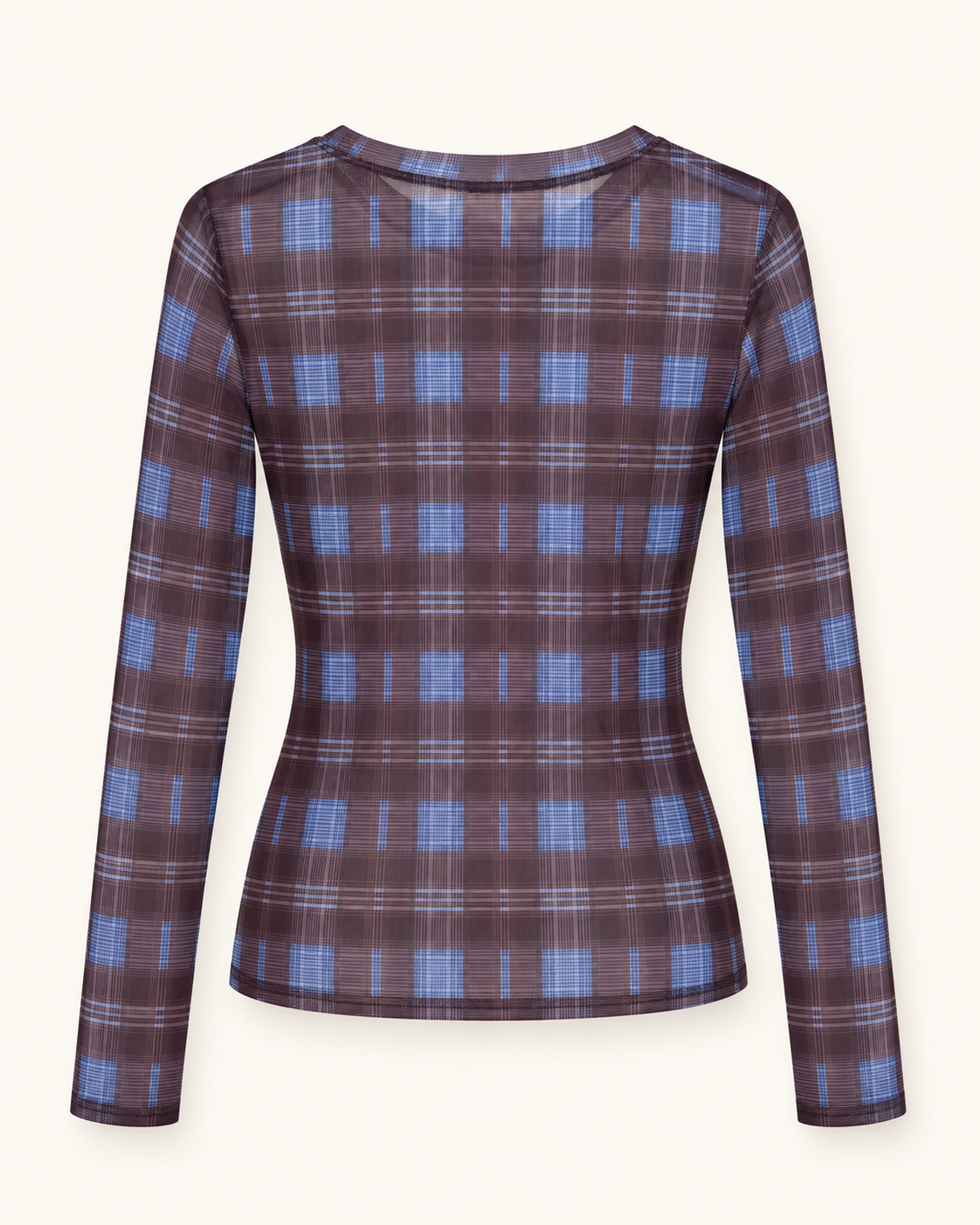 Geruite Mesh Top - achterkant