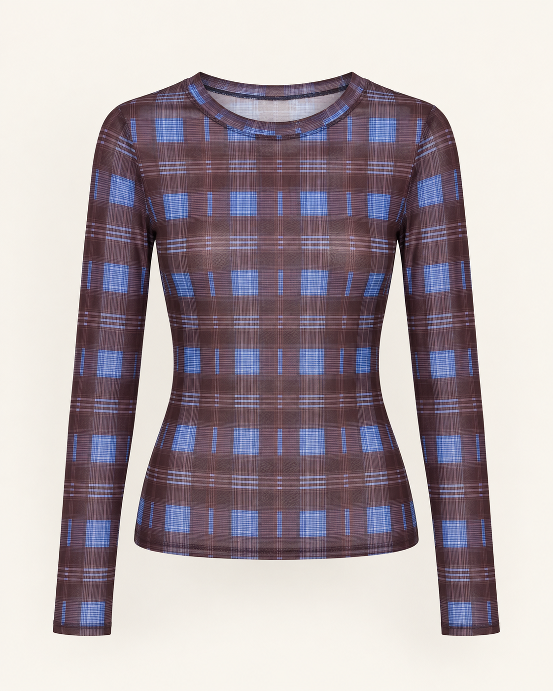 Geruite Mesh Top - voorkant