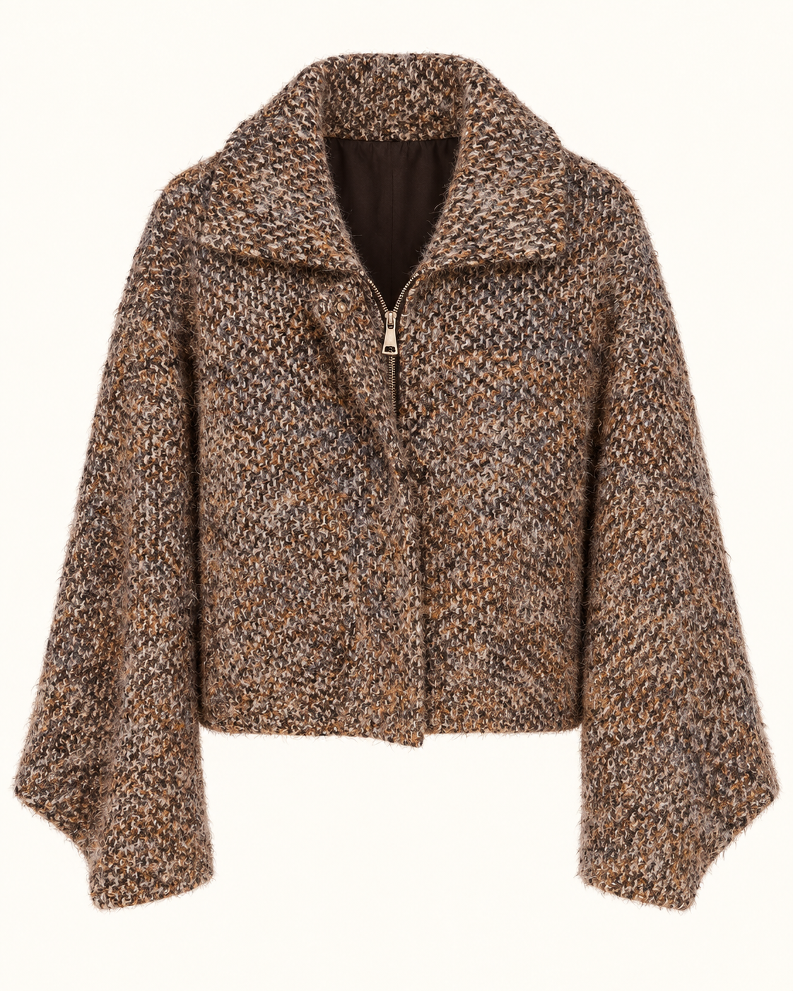 Bouclé Vest met Rits - voorkant