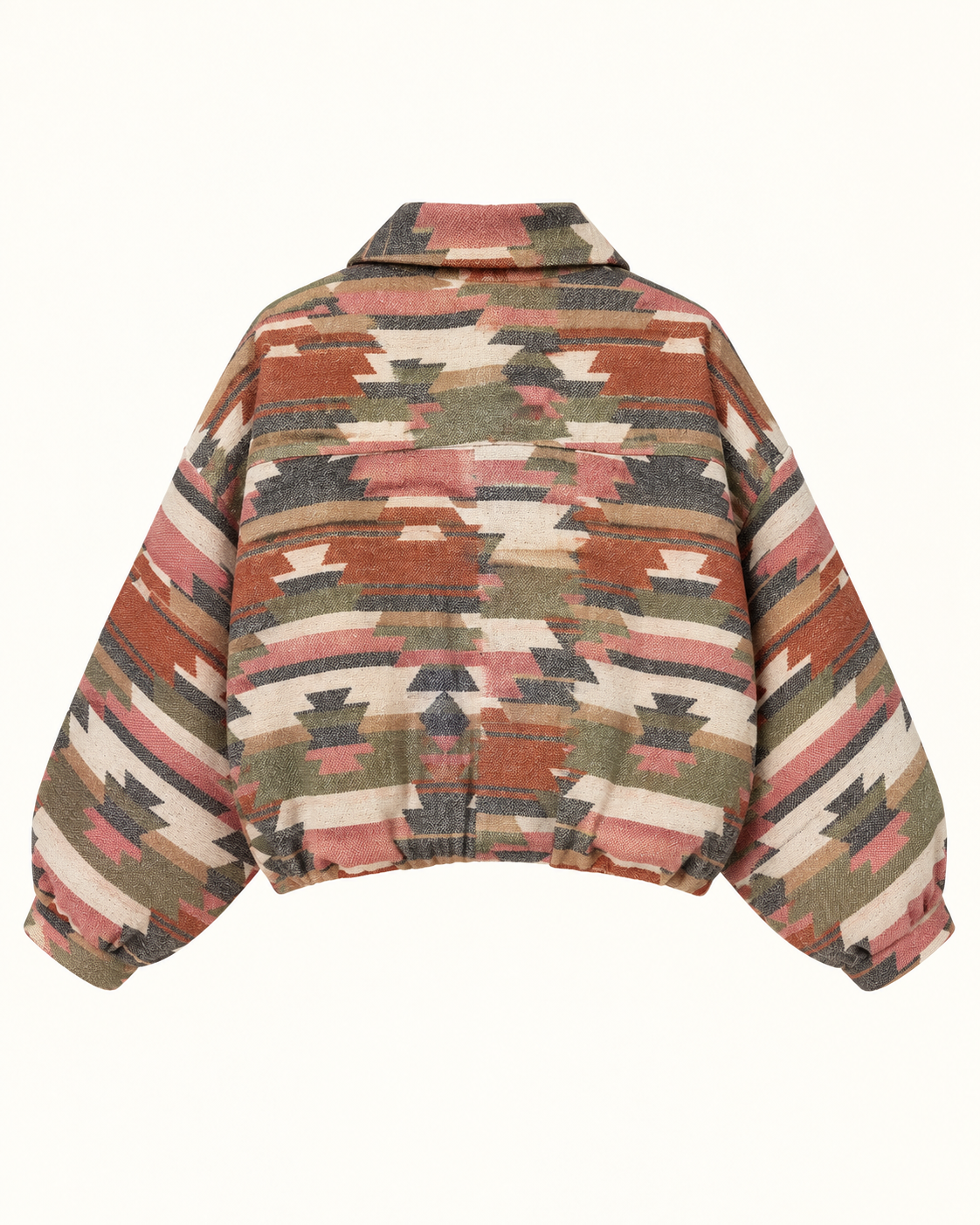 Geprinte Cropped Jas met Rits - achterkant